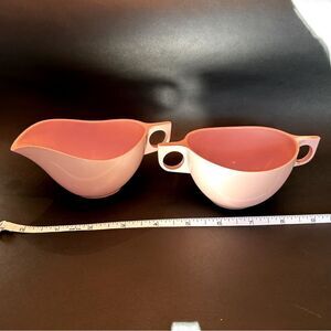 Perfect Condition Vintage Sun Valley Melmac Cream and Sugar Servers